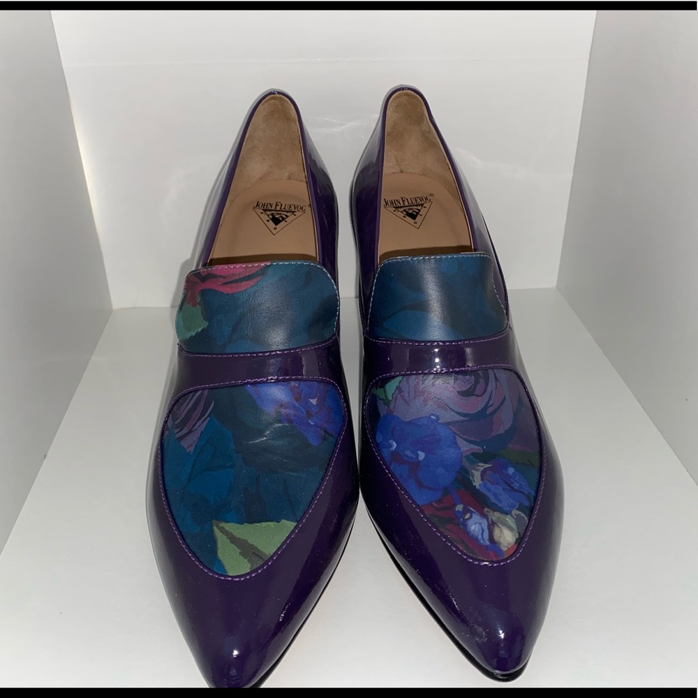 John Fluevog purple/blue heels, women’s size 8.